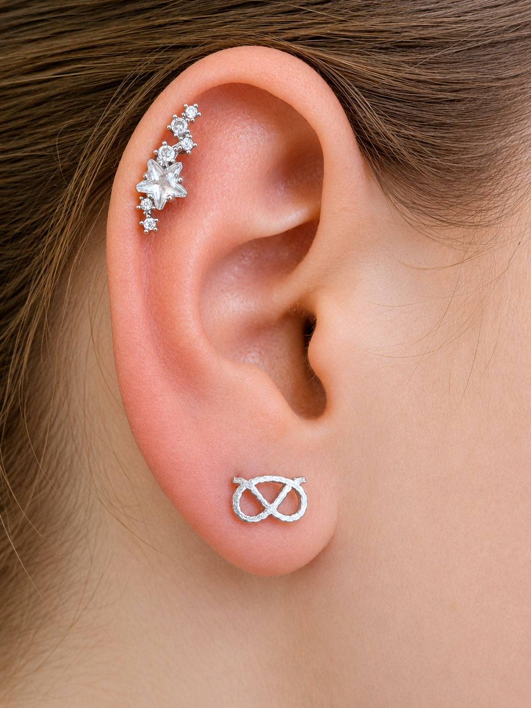 SBT Stud Earrings – Stafford Knot Design — Shown: Silver Color