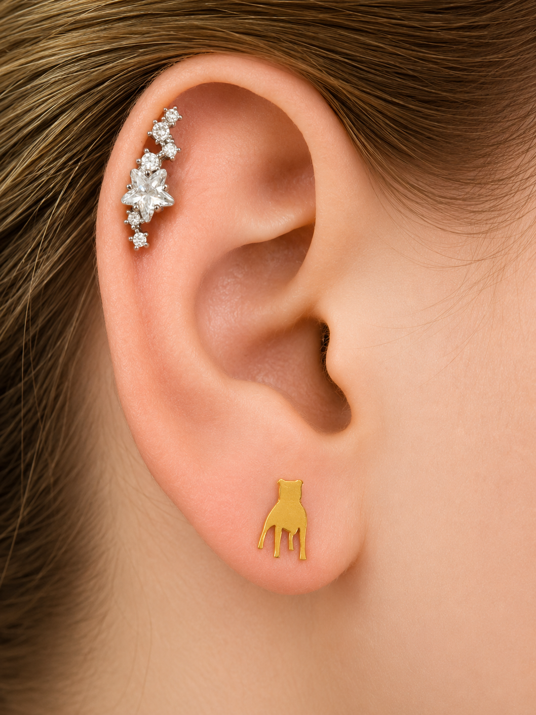 SBT Stud Earrings – Stafford Silhouette Design — SBT Stud Earrings – Gold
